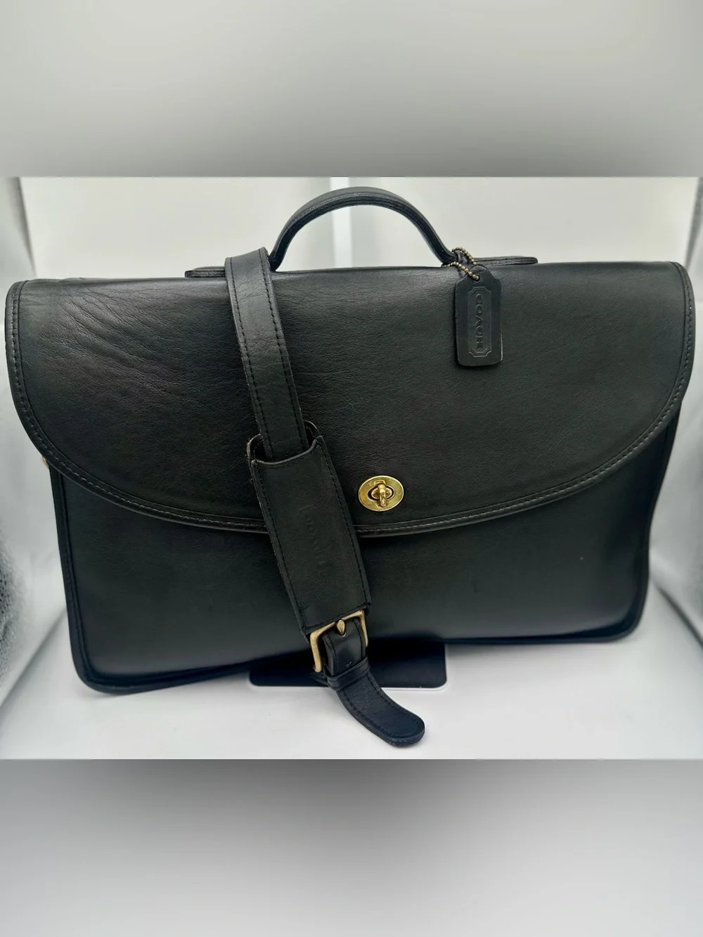 Coach Lexington Briefcase 5265 Black Leather Vintage 2002 Messenger Bag